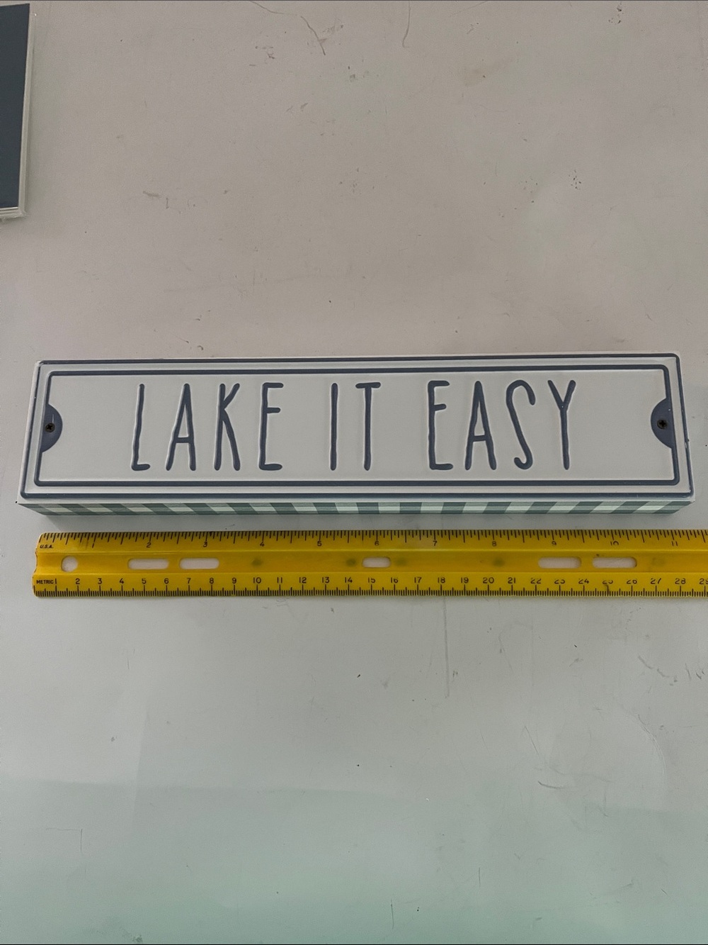Lake It Easy Decorative Sign - Blue & White